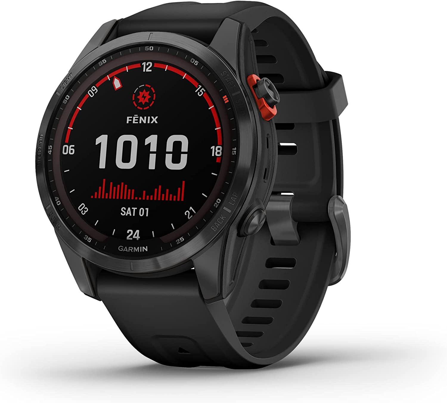 Garmin - Fenix 7S Solar Edition, Rugged Adventure Bluetooth Touchscreen Smartwatch, Slate Gray with Black Band