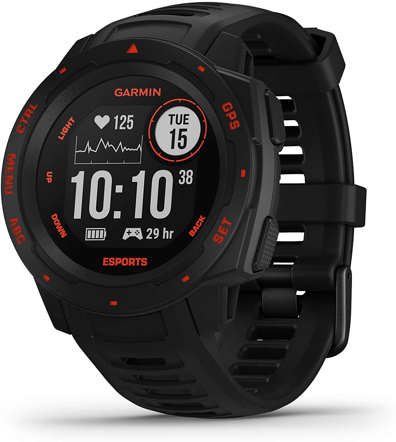 Garmin - Instinct Esports Edition, GPS Gaming Smartwatch, Black Lava