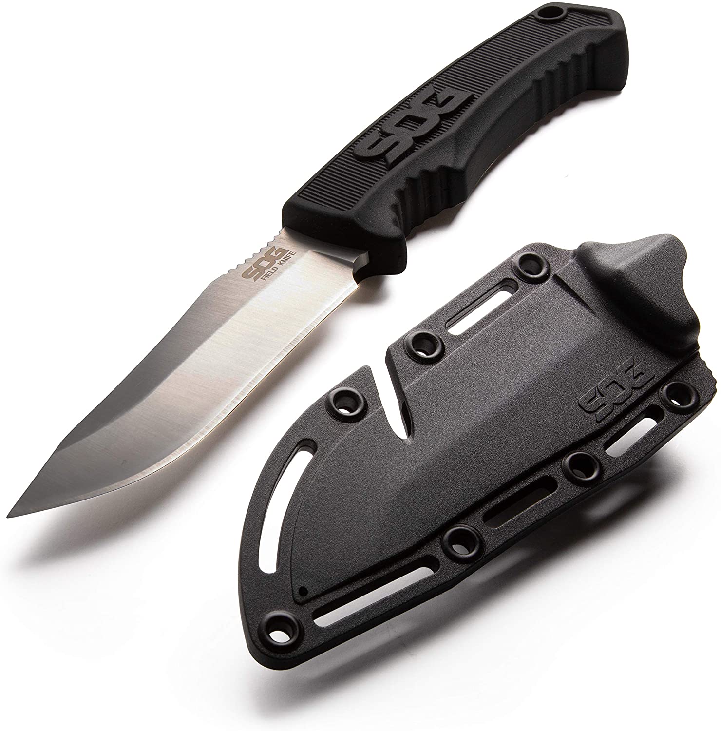 SOG - Field Full Tang Fixed 4 Inch Bushcraft Survival Knife w/ Sheath